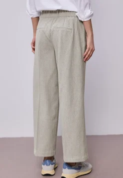 High Waist Wide Leg Hose mit Knopfdetail