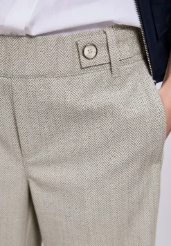 High Waist Wide Leg Hose mit Knopfdetail