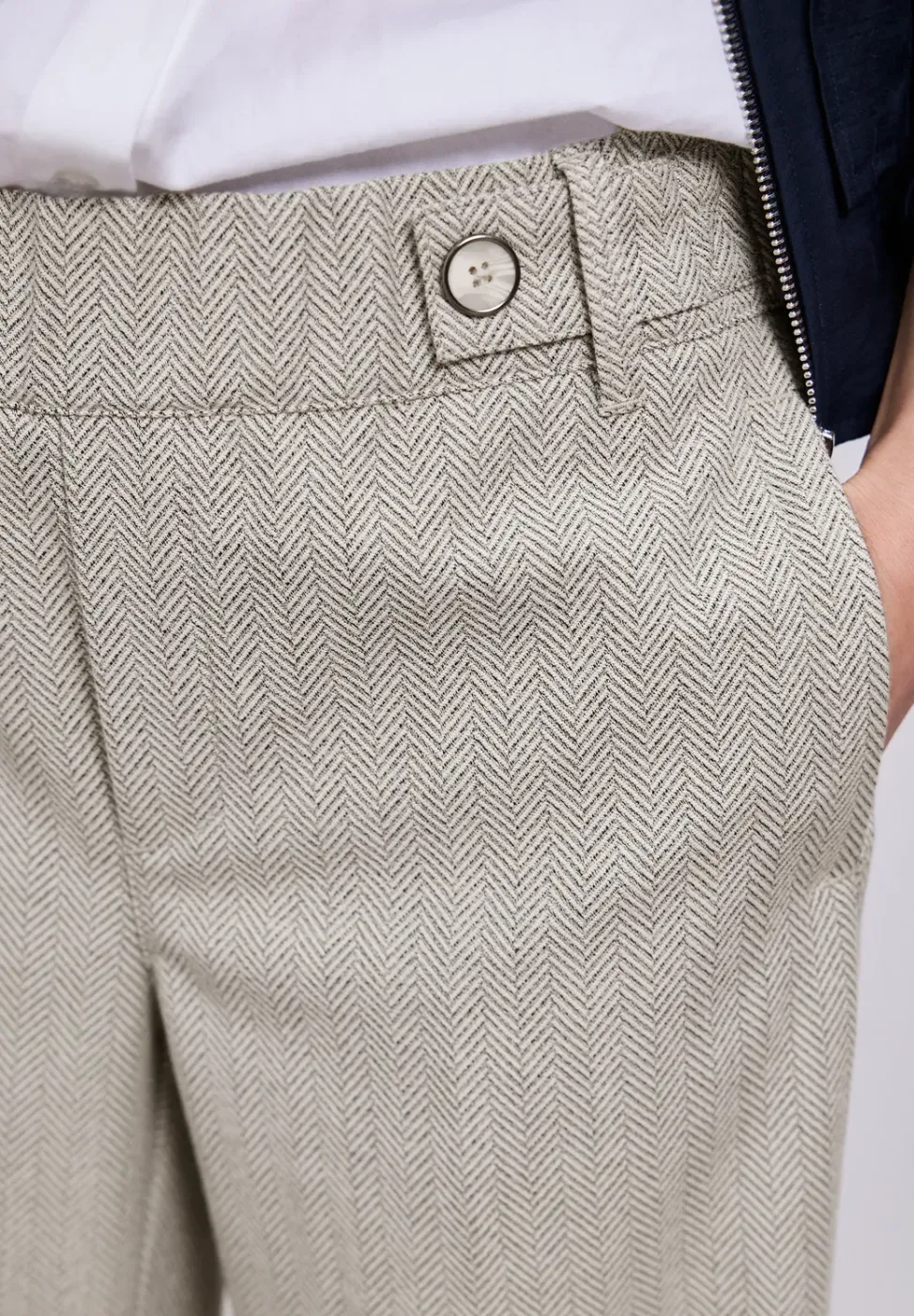 High Waist Wide Leg Hose mit Knopfdetail