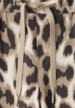 High Waist Wide Leg Hose mit Leo-Print