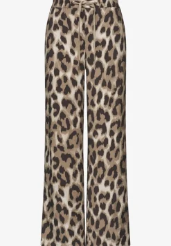High Waist Wide Leg Hose mit Leo-Print