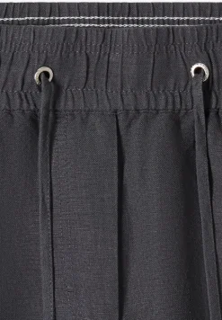 High Waist Wide Leg Hose aus Leinenmix