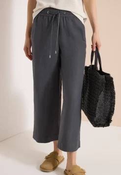 High Waist Wide Leg Hose aus Leinenmix
