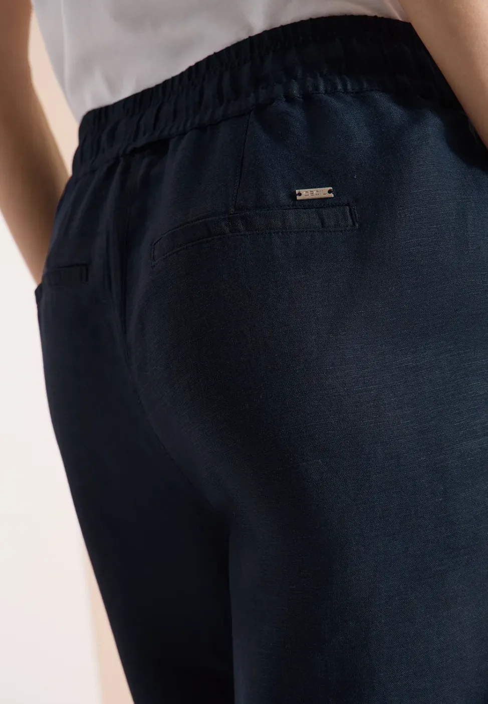 High Waist Wide Leg Hose aus Leinenmix