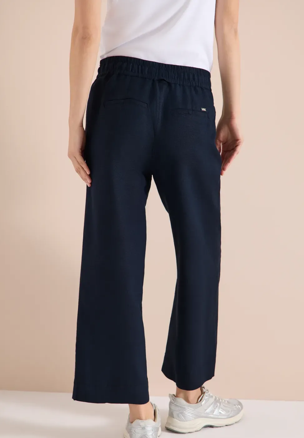 High Waist Wide Leg Hose aus Leinenmix