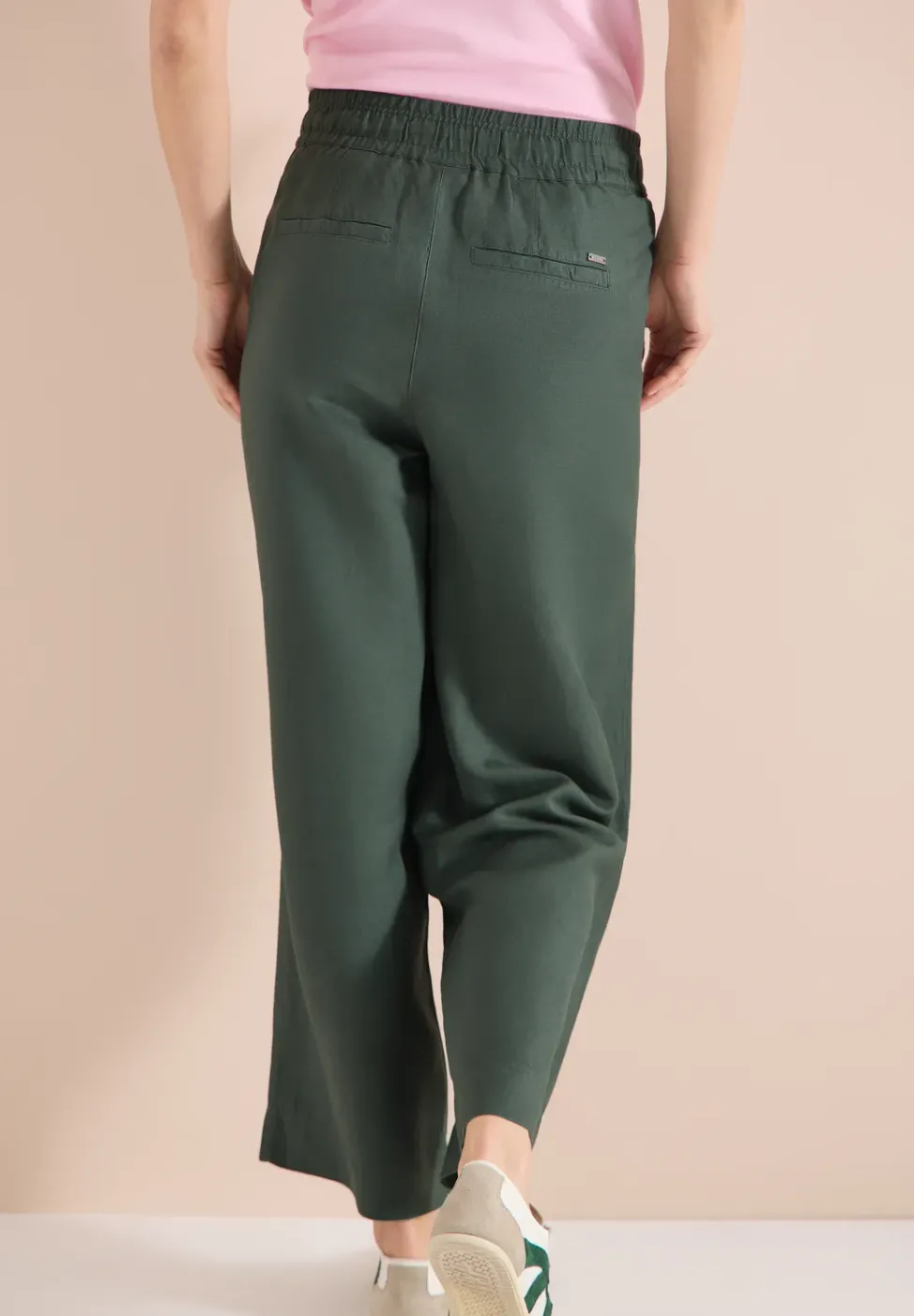 High Waist Wide Leg Hose aus Leinenmix