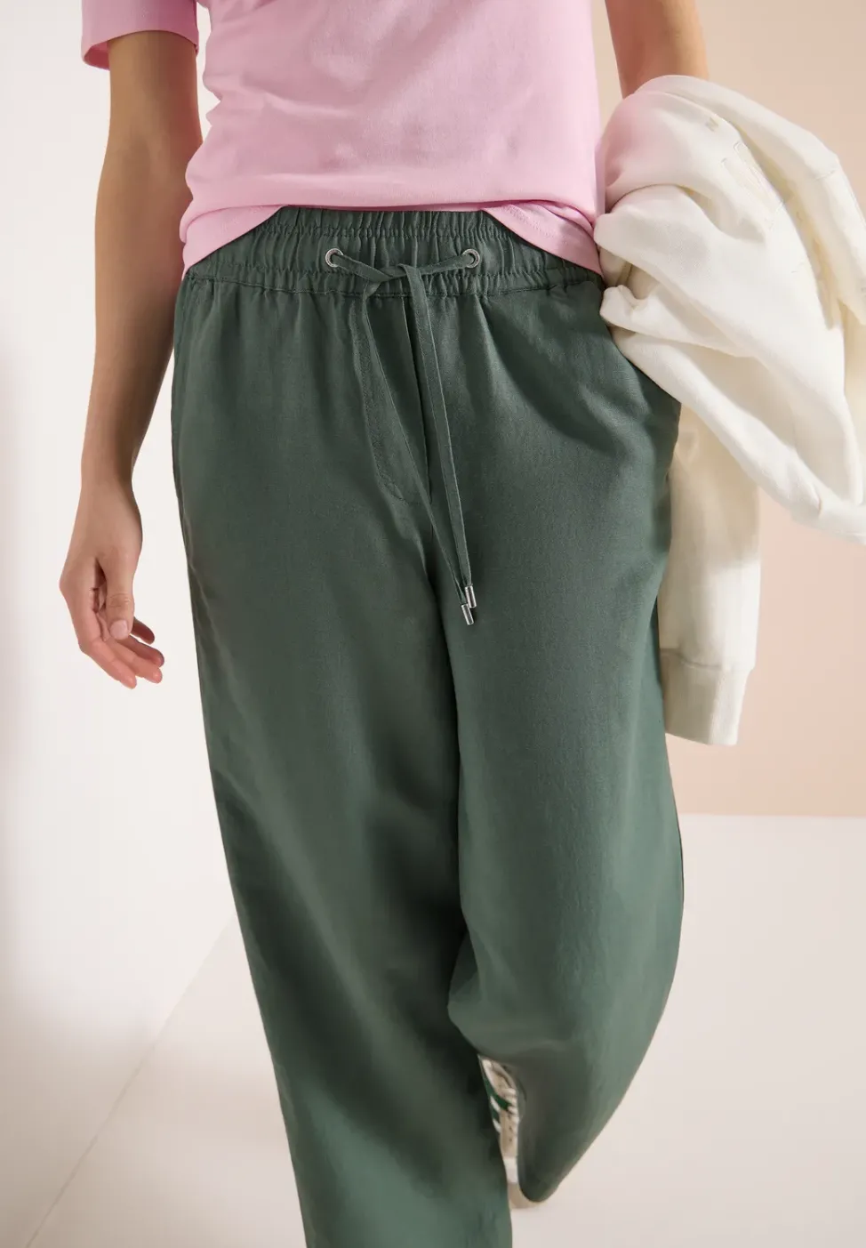 High Waist Wide Leg Hose aus Leinenmix