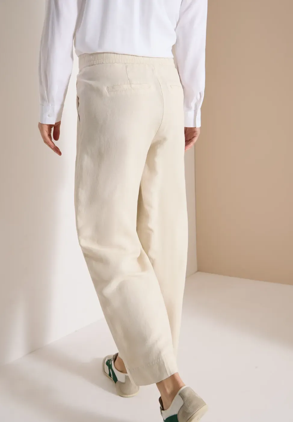 High Waist Wide Leg Hose aus Leinenmix