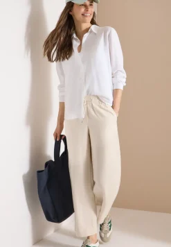 High Waist Wide Leg Hose aus Leinenmix