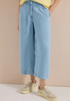 High Waist Wide Leg Hose im Washed-Look