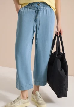 High Waist Wide Leg Hose im Washed-Look