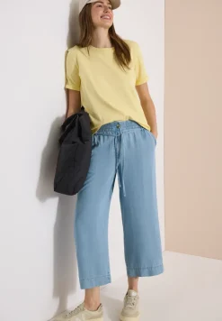 High Waist Wide Leg Hose im Washed-Look