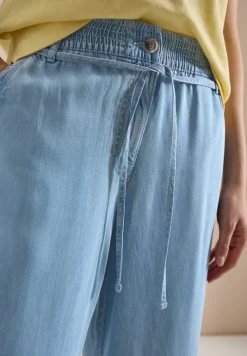 High Waist Wide Leg Hose im Washed-Look