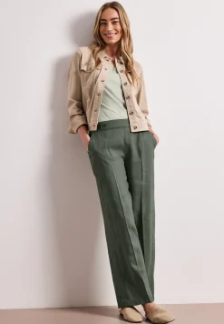 High Waist Wide Leg Hose aus Leinen