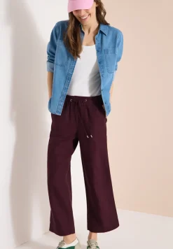 High Waist Wide Leg Hose aus Leinenmix