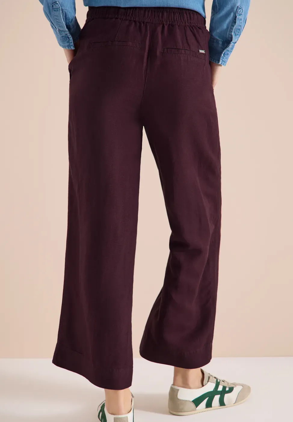 High Waist Wide Leg Hose aus Leinenmix