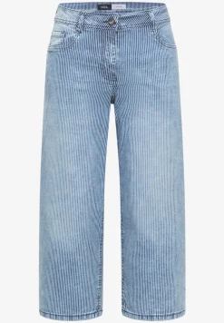High Waist Wide Leg Jeans mit Streifen
