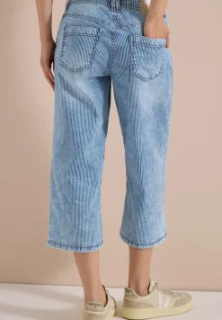 High Waist Wide Leg Jeans mit Streifen