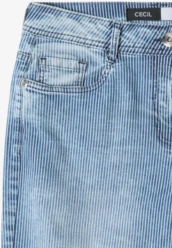 High Waist Wide Leg Jeans mit Streifen