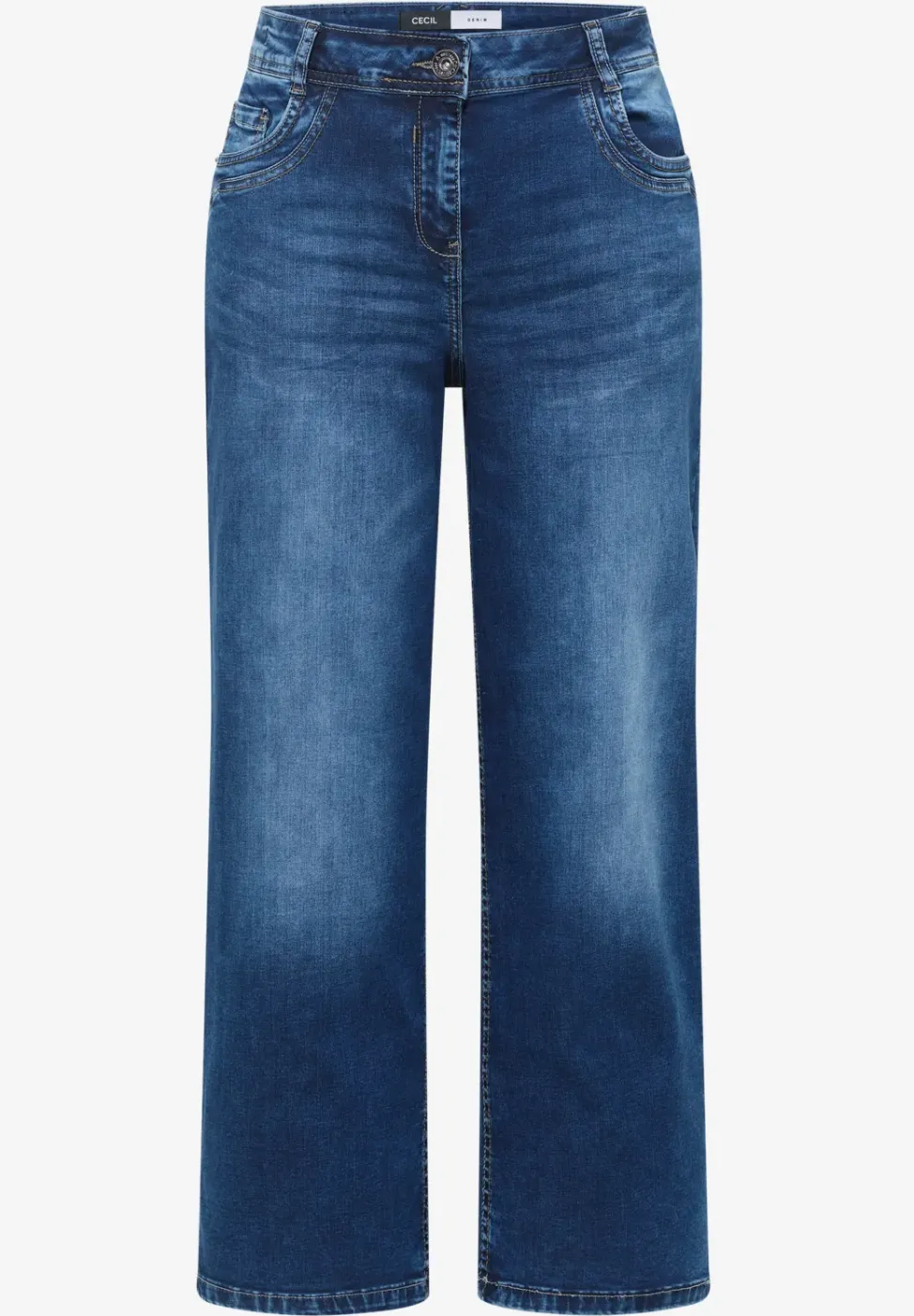 High Waist Wide Leg Jeans im Slim Fit