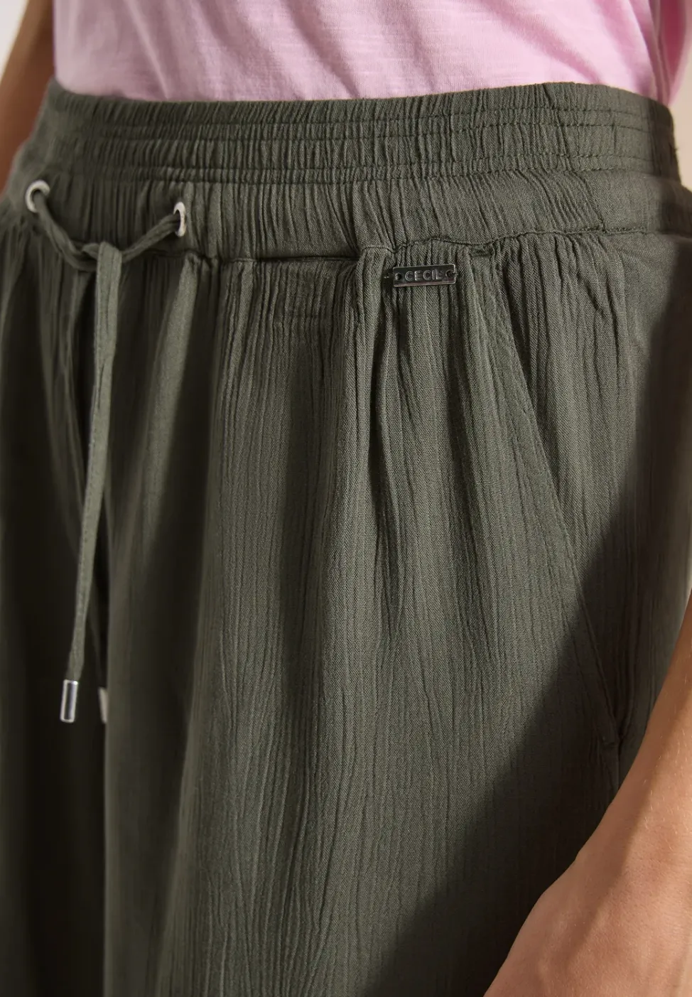 High Waist Wide Leg Shorts mit Struktur