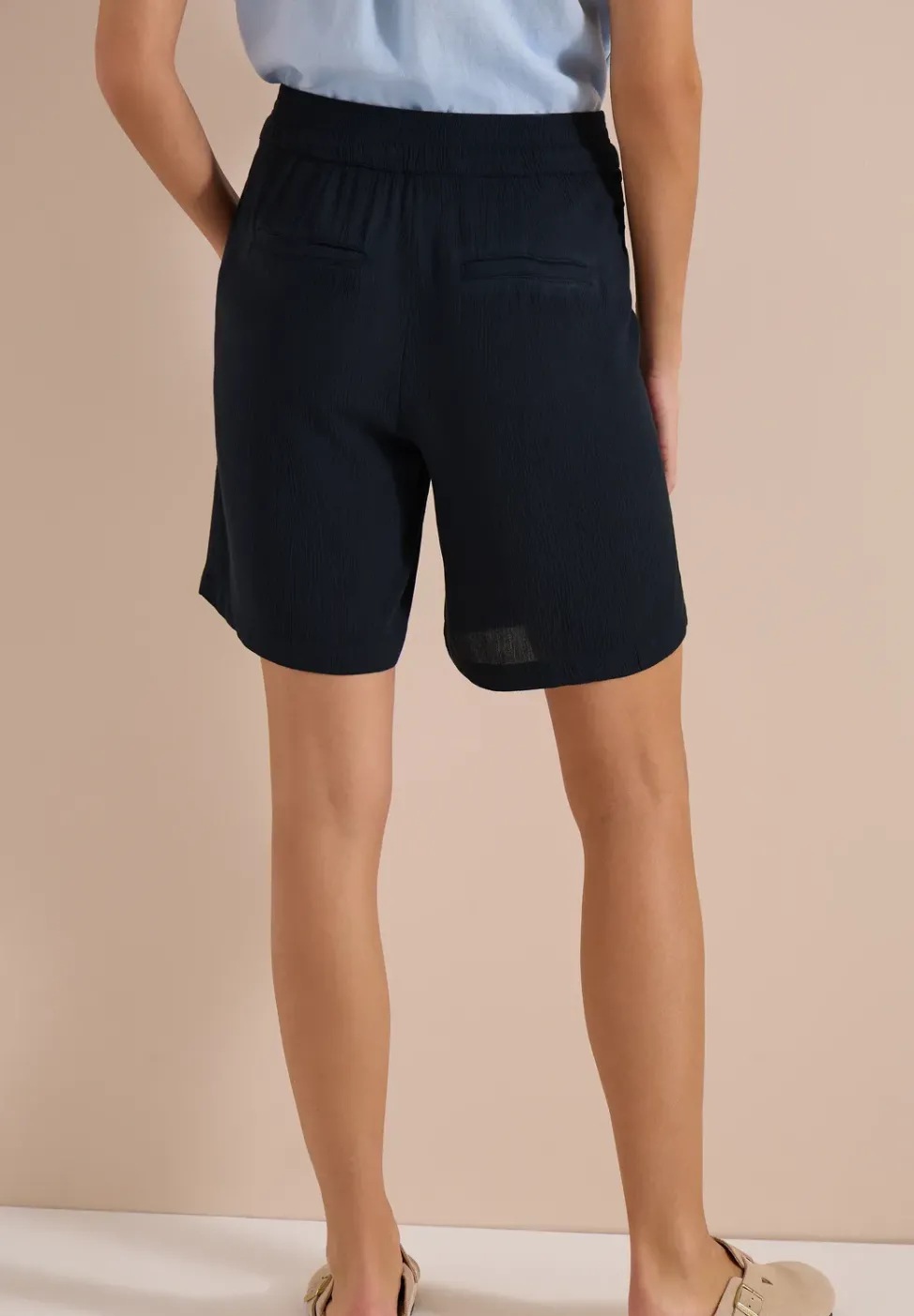 High Waist Wide Leg Shorts mit Struktur