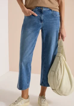High Waist Wide Legs Jeans mit Stickerei