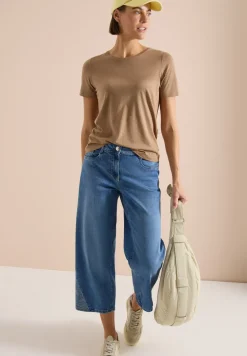 High Waist Wide Legs Jeans mit Stickerei