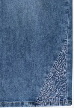 High Waist Wide Legs Jeans mit Stickerei