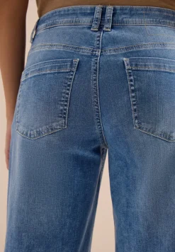 High Waist Wide Legs Jeans mit Stickerei