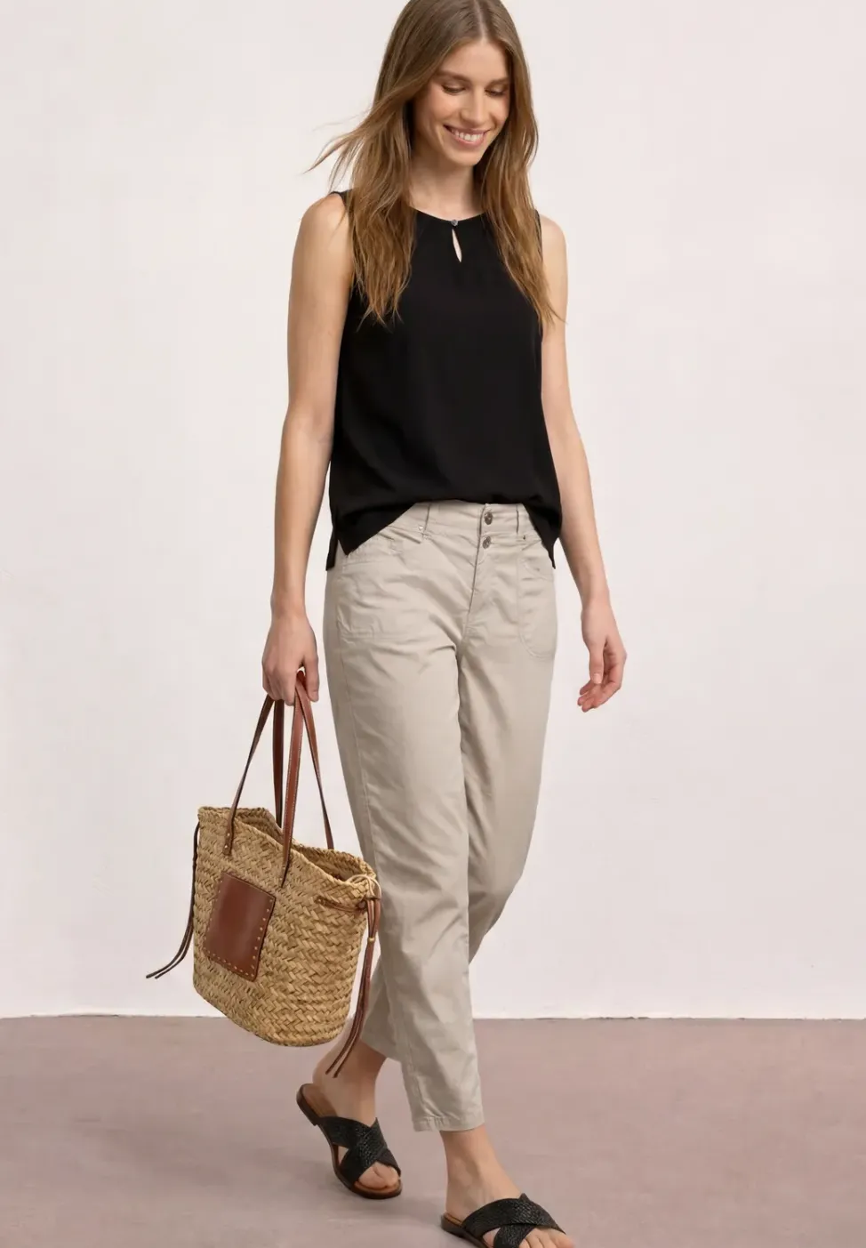 High Waist Barrel Leg Hose