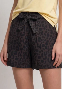 High Waist Shorts mit Paperbag-Bund