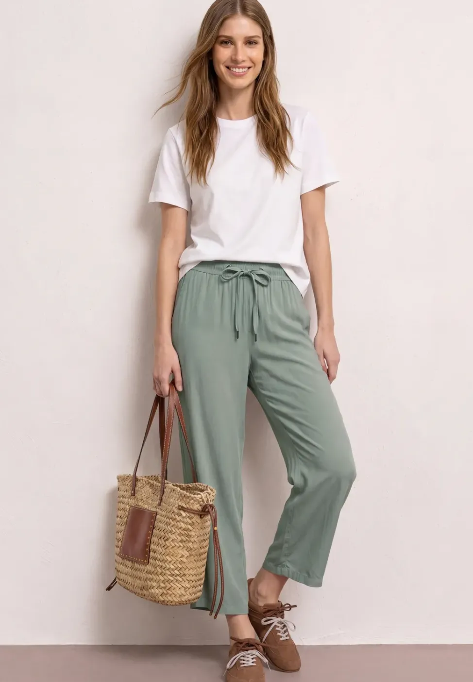High Waist Wide Leg Hose im Loose Fit