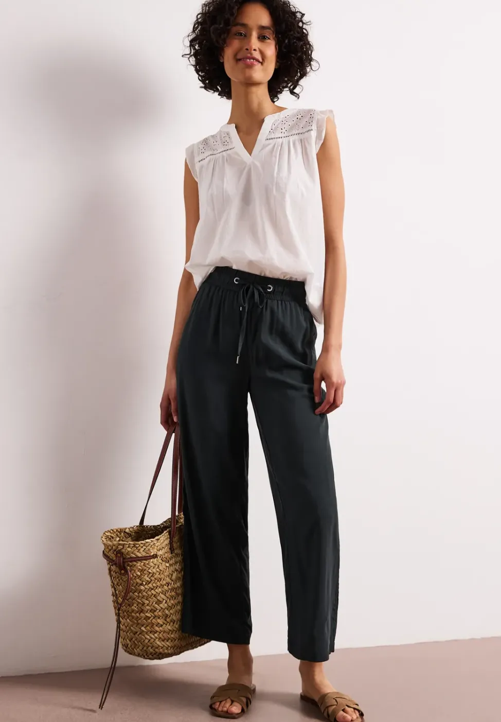 High Waist Wide Leg Hose im Loose Fit