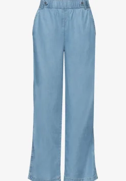High Waist Wide Leg Hose mit Knopfdetails