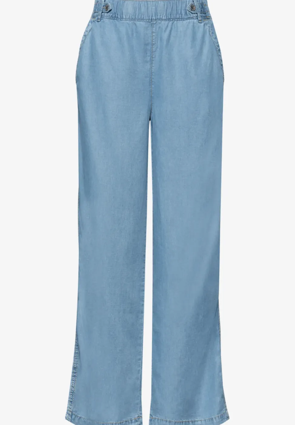High Waist Wide Leg Hose mit Knopfdetails