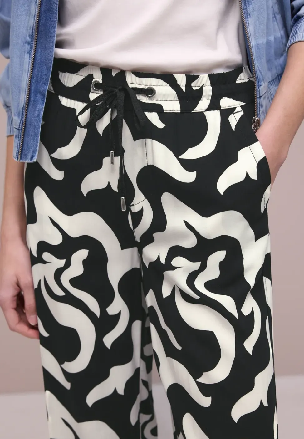 High Waist Wide Leg Hose mit Print