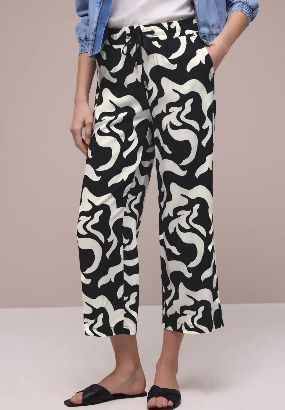 High Waist Wide Leg Hose mit Print