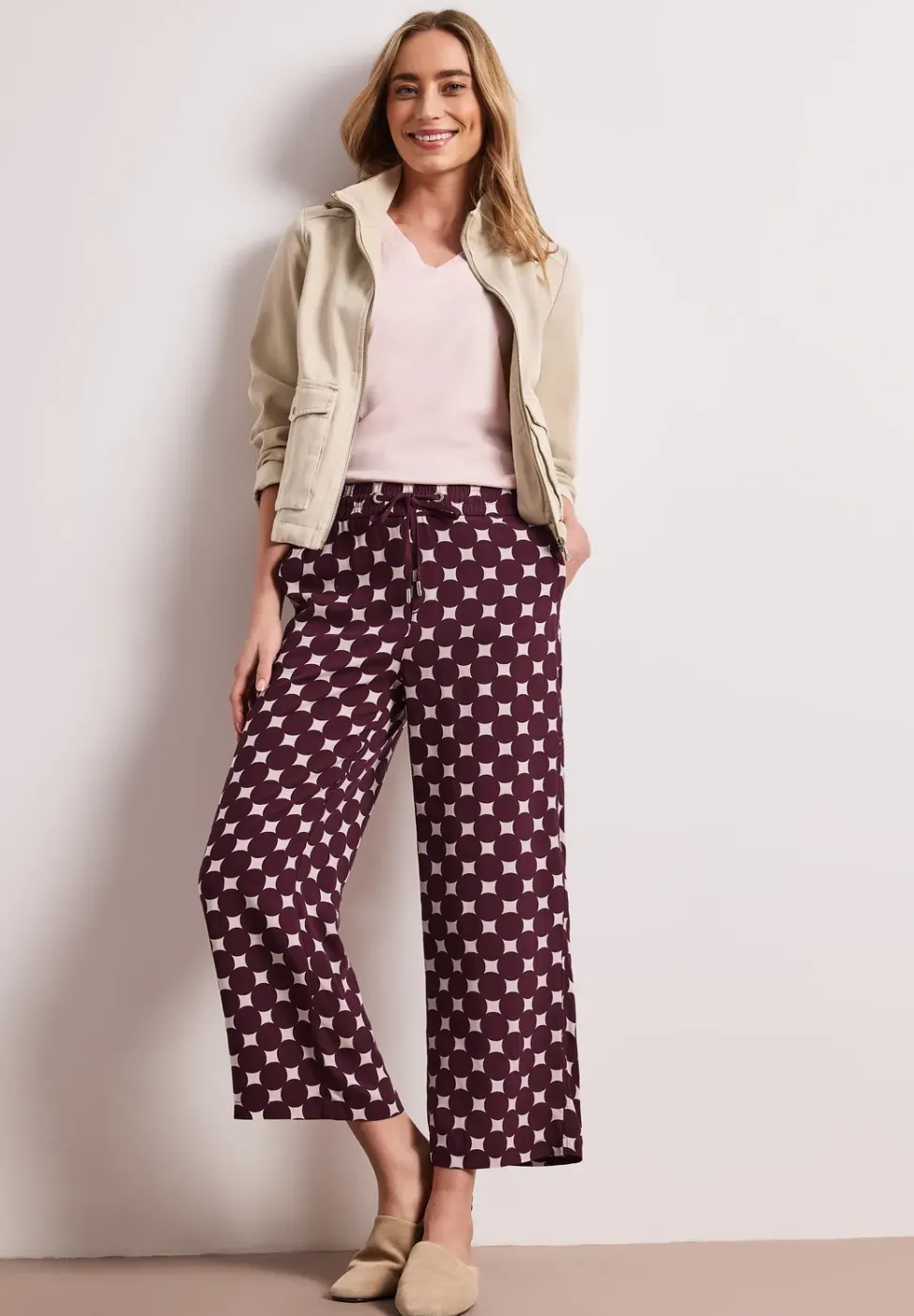 High Waist Wide Leg Hose mit Print
