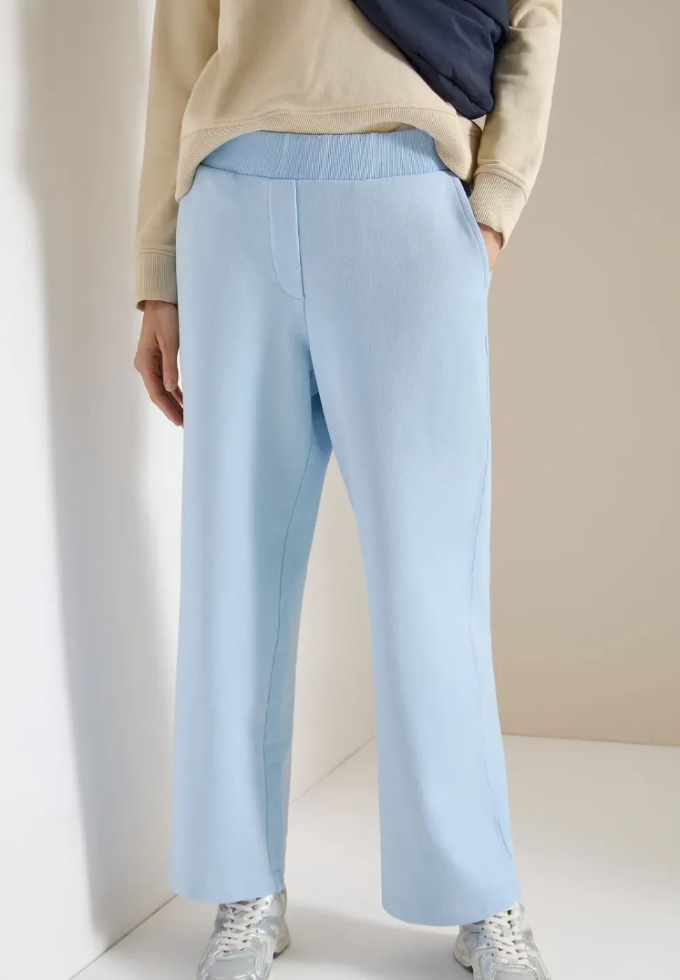 High Waist Wide Leg Sweathose im Washed-Look