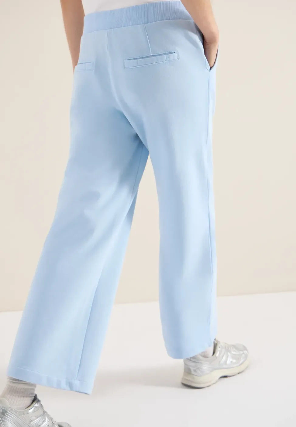 High Waist Wide Leg Sweathose im Washed-Look