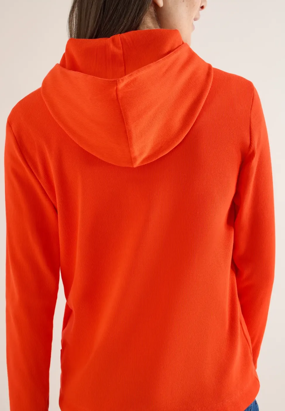 Hoodie in Rippstruktur