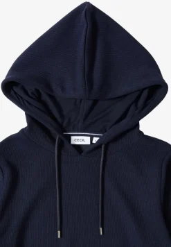 Hoodie Shirt in Rippstruktur