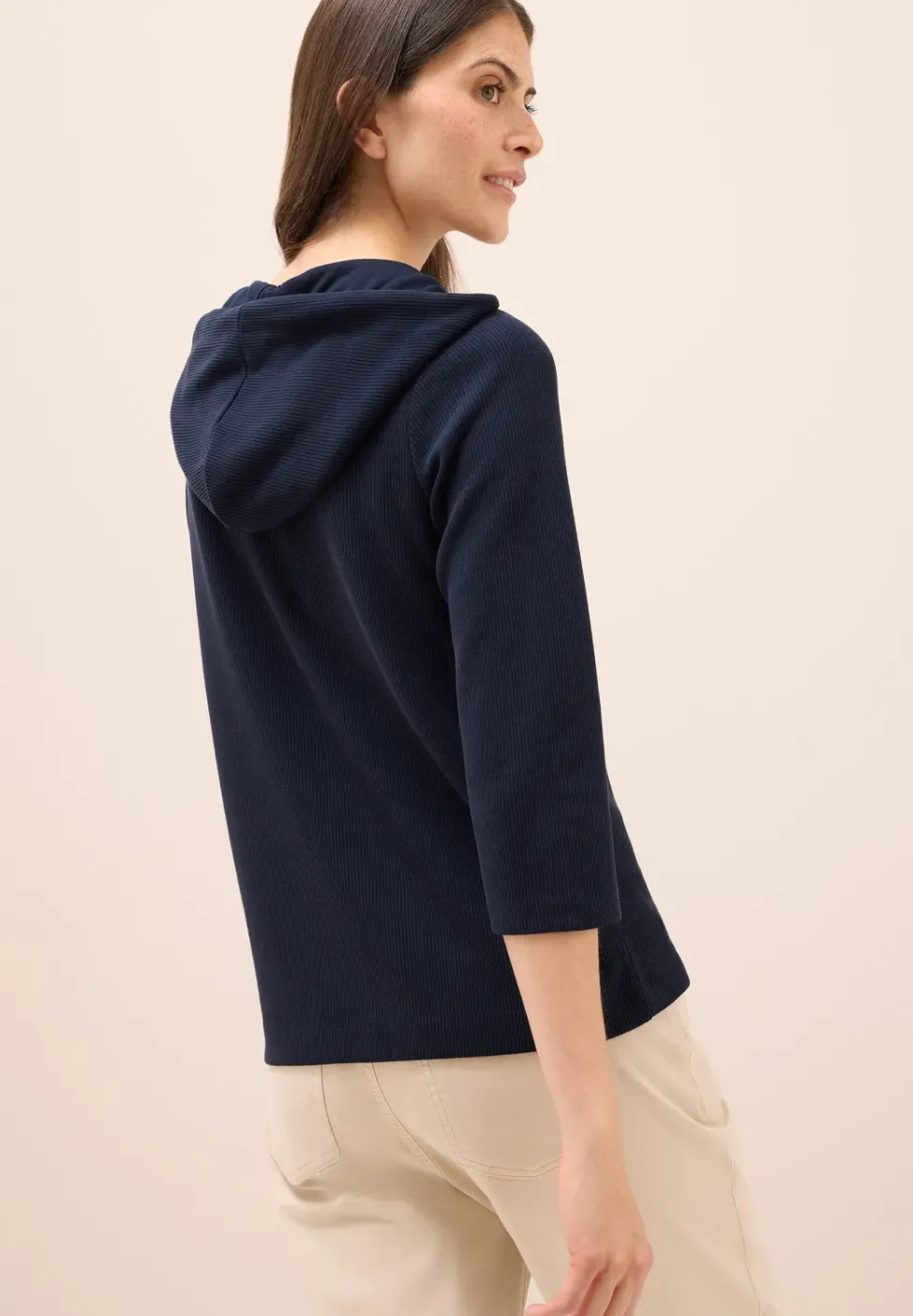 Hoodie Shirt in Rippstruktur