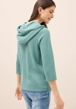 Hoodie Shirt in Rippstruktur