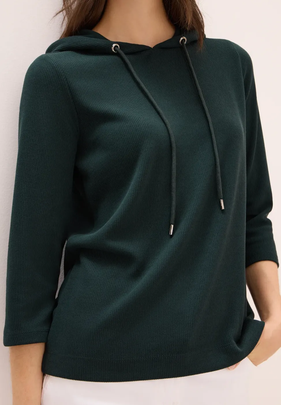 Hoodie Shirt in Rippstruktur