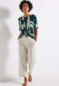 Ikat Print Crinkle Shirt