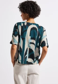 Ikat Print Crinkle Shirt