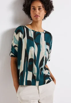 Ikat Print Crinkle Shirt