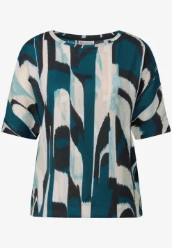 Ikat Print Crinkle Shirt